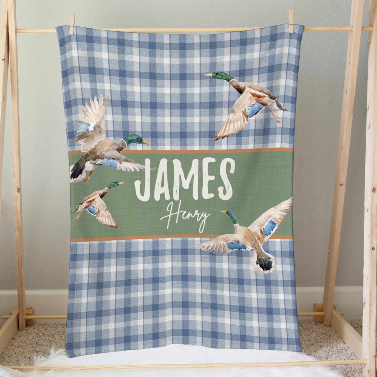 Duck Hunting Personalized Minky Blanket - Duck Hunting, gender_boy, Personalized_Yes