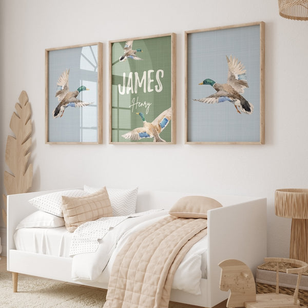 Duck Hunting Personalized Nursery Art - Duck Hunting, gender_boy, text