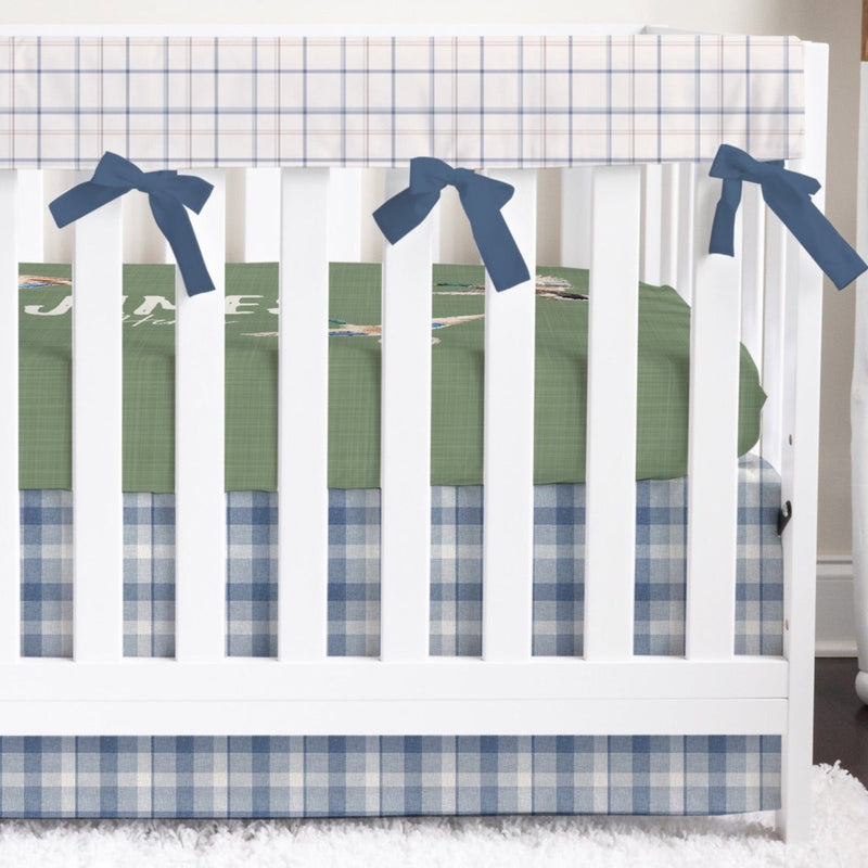 Duck Hunting Plaid Personalized Crib Bedding - Duck Hunting, gender_boy, text