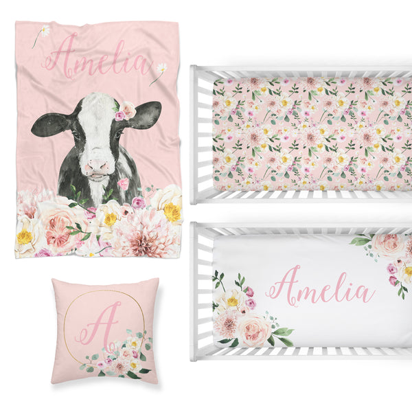 Farm Floral Nursery Starter Crib Bedding Set