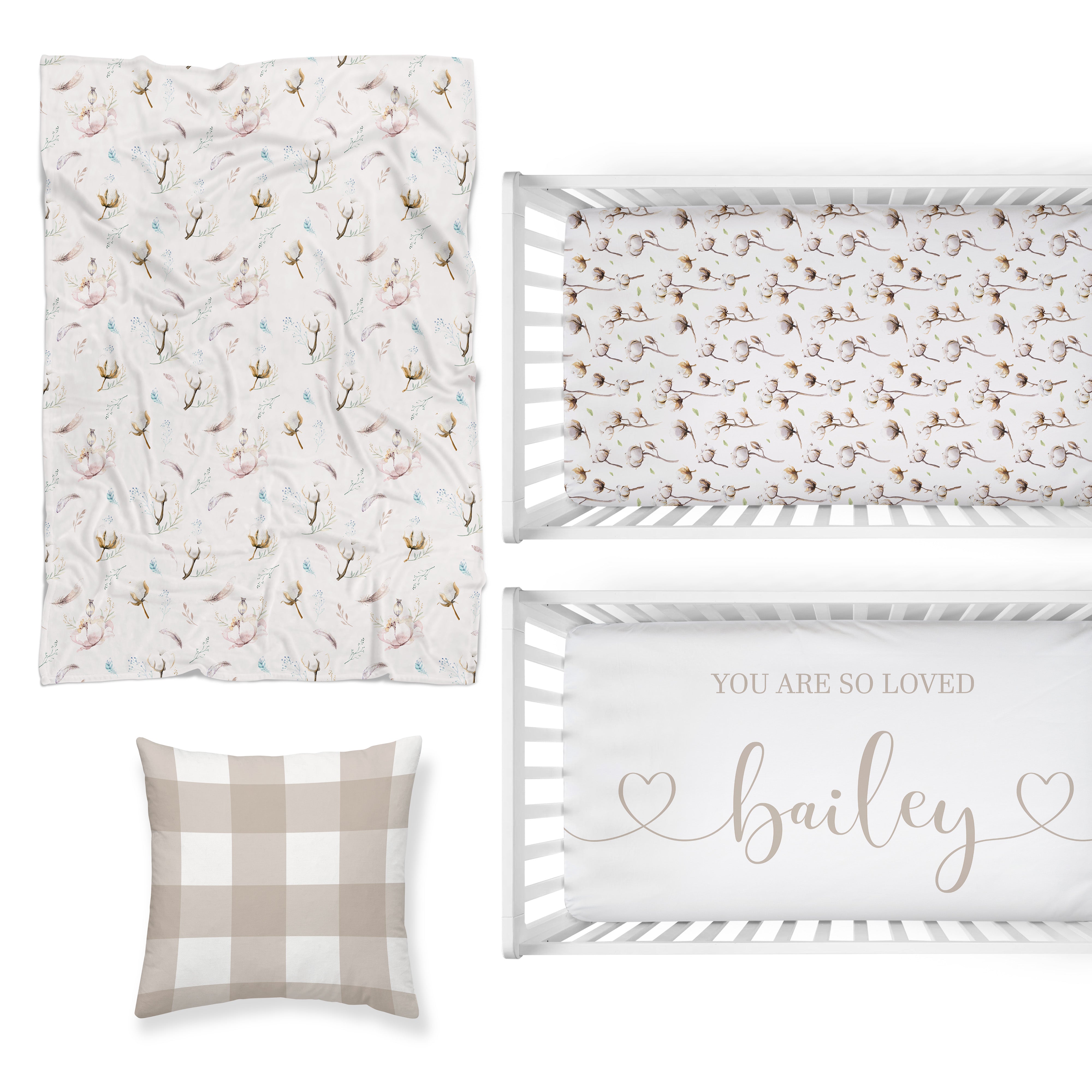Farmhouse Nursery Starter Crib Bedding Set