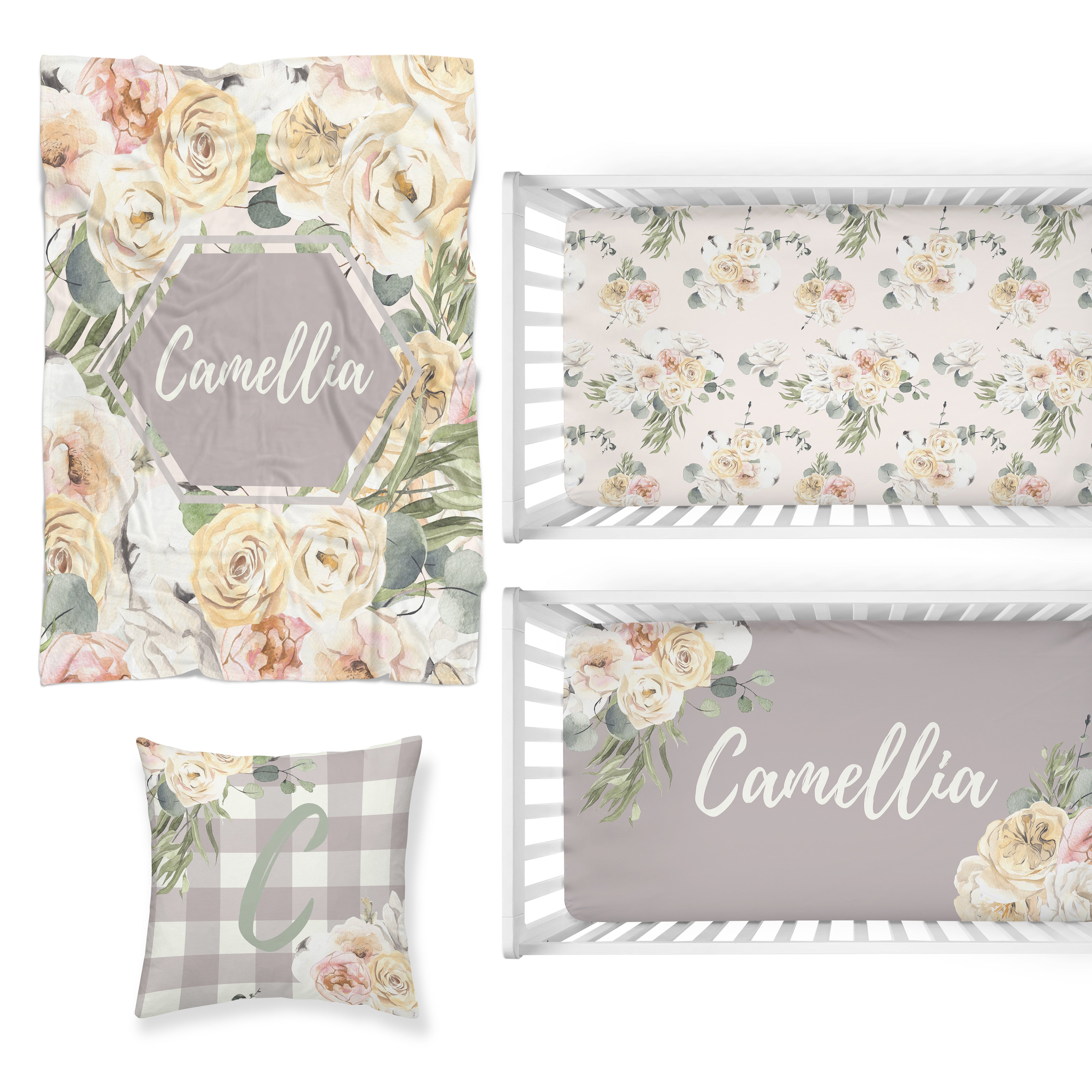 Farmhouse Floral Nursery Starter Crib Bedding Set