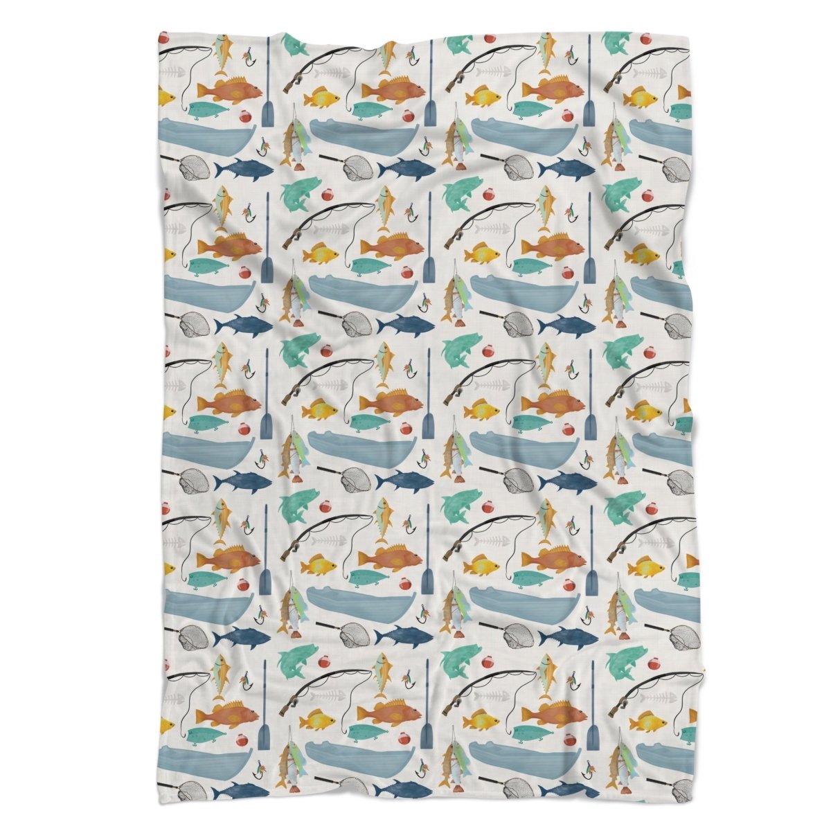 Fishing Time Minky Blanket - Fishing Time, gender_boy, Personalized_No