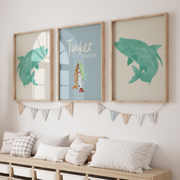 Fishing Time Personalized Nursery Art - Fishing Time, gender_boy, text