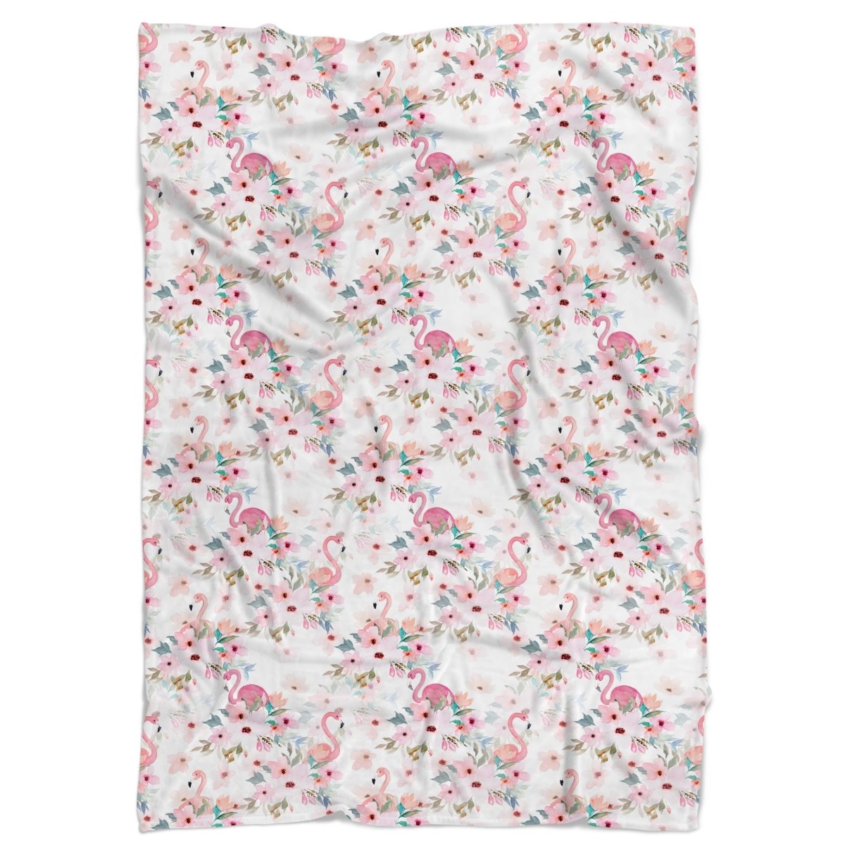 Flamingo Floral Minky Blanket - Flamingo Floral, gender_girl, Personalized_No