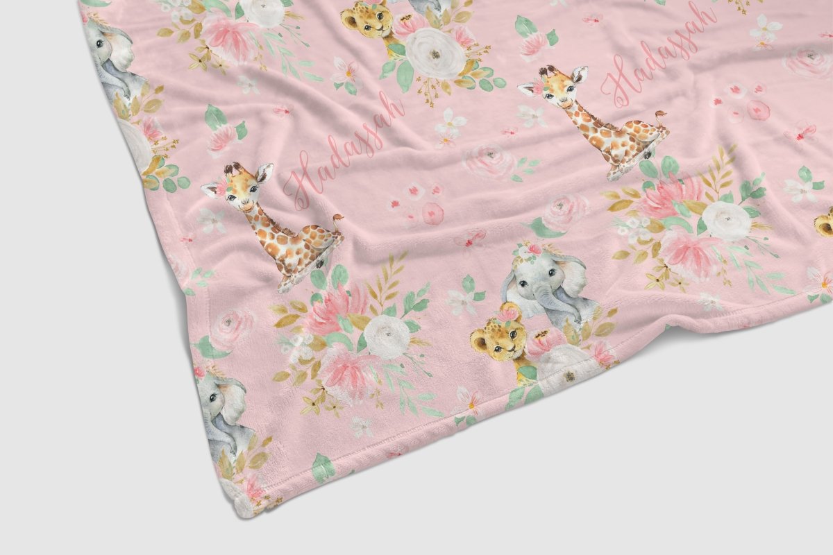 Floral Jungle Personalized Baby Blanket - Floral Jungle, gender_girl, Personalized_Yes