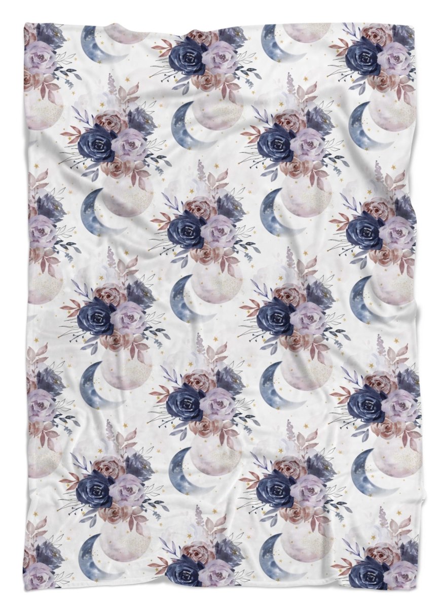 Floral Moon Minky Blanket - Floral Moon, gender_girl, Personalized_No