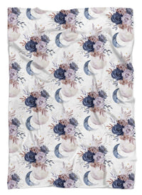 Floral Moon Minky Blanket - Floral Moon, gender_girl, Personalized_No