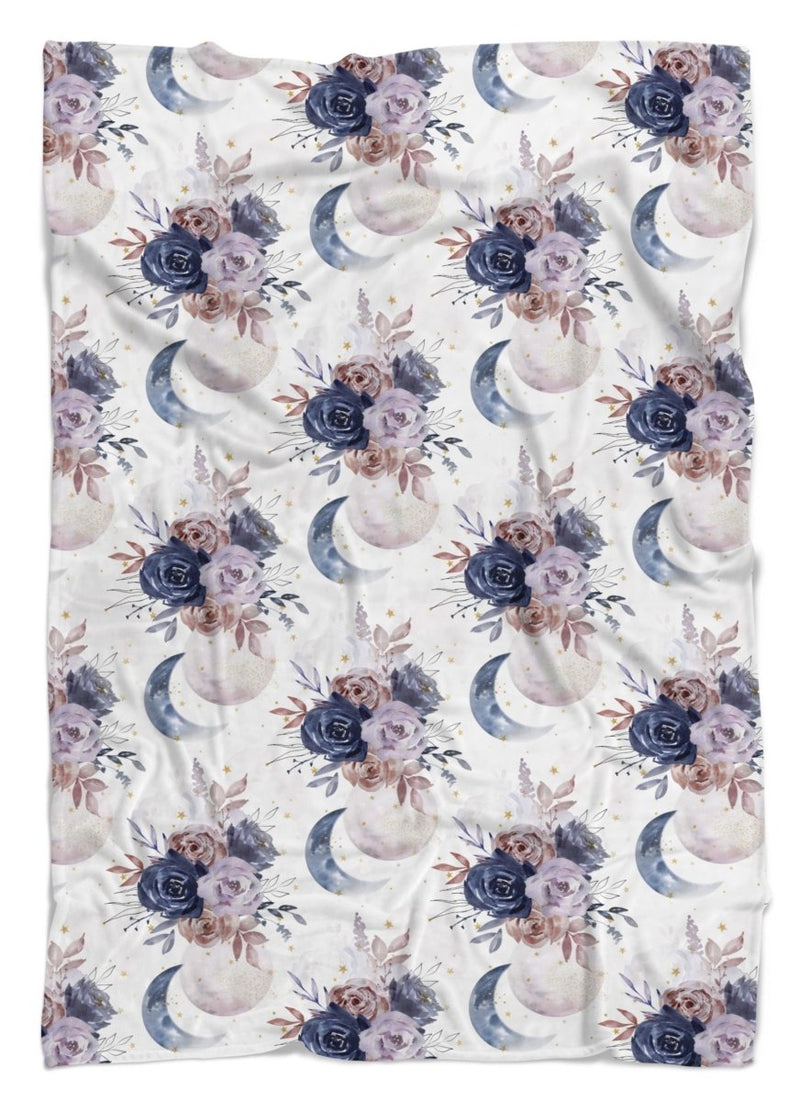 Floral Moon Minky Blanket - Floral Moon, gender_girl, Personalized_No