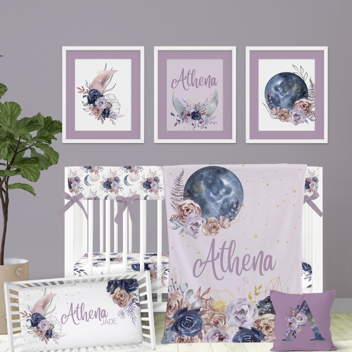 Floral Moon Nursery Starter Set - Floral Moon, gender_girl, text
