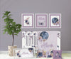 Floral Moon Personalized Nursery Art - Floral Moon, gender_girl, text