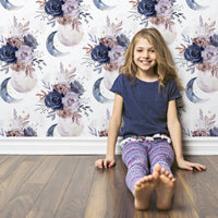 Floral Moon Peel & Stick Wallpaper - Floral Moon, gender_girl, Theme_Boho