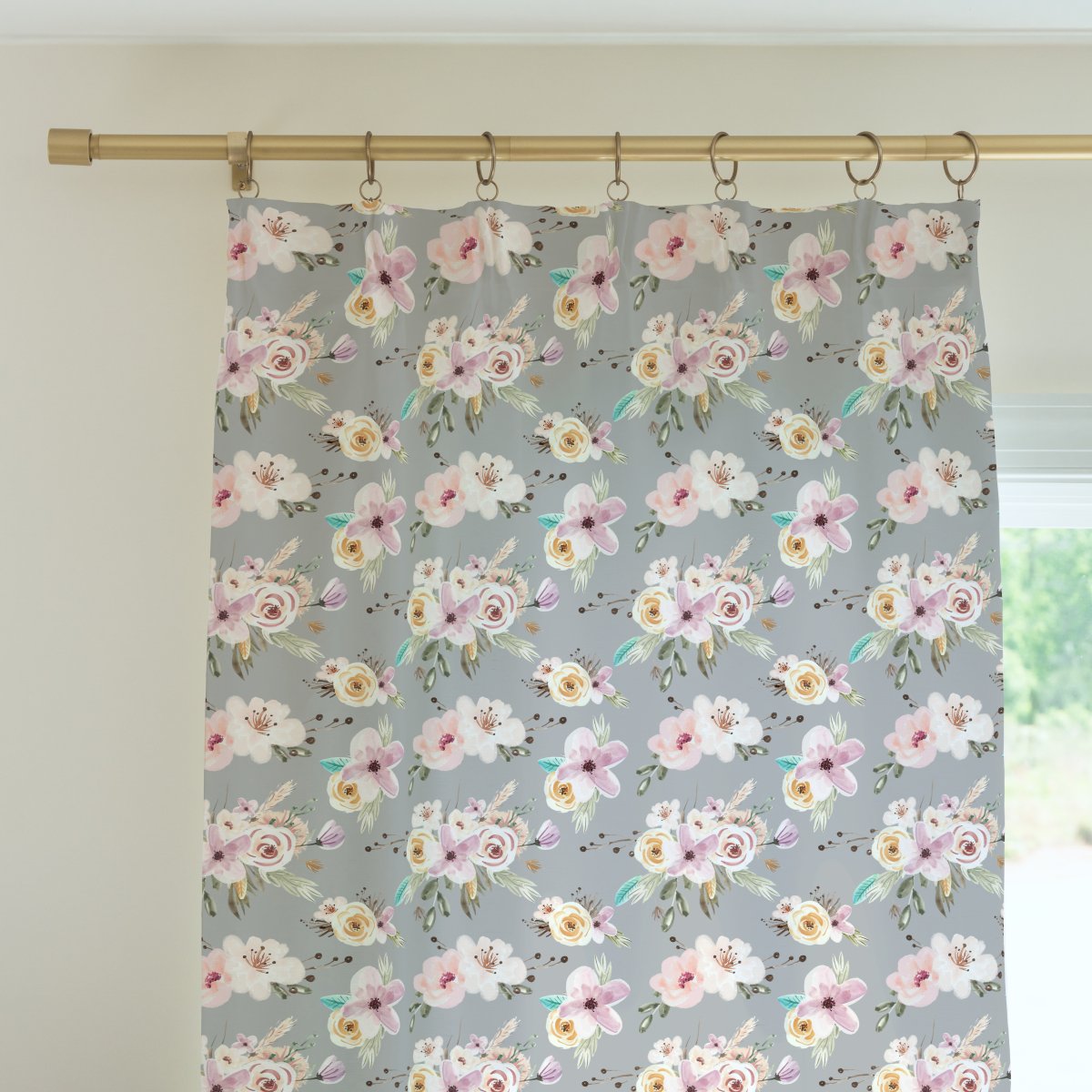 Floral Woodlands Curtain Panel - Floral Woodlands, gender_girl, Theme_Floral