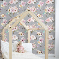 Floral Woodlands Peel & Stick Wallpaper - Floral Woodlands, gender_girl, Theme_Floral