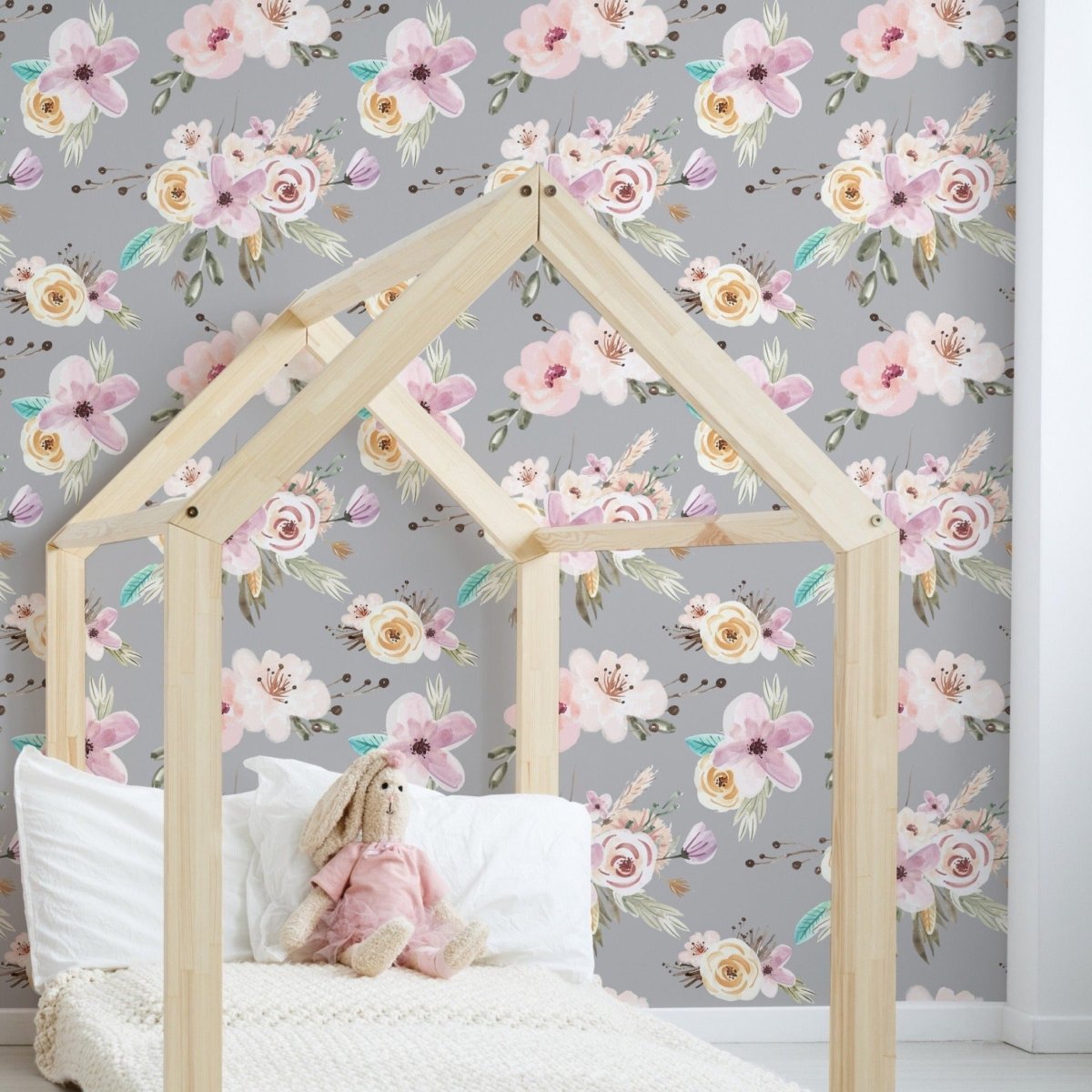 Floral Woodlands Peel & Stick Wallpaper - Floral Woodlands, gender_girl, Theme_Floral