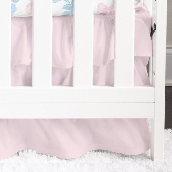 Granny Chic Solid Pink Ruffled Crib Skirt - gender_girl, Granny Chic, Theme_Floral