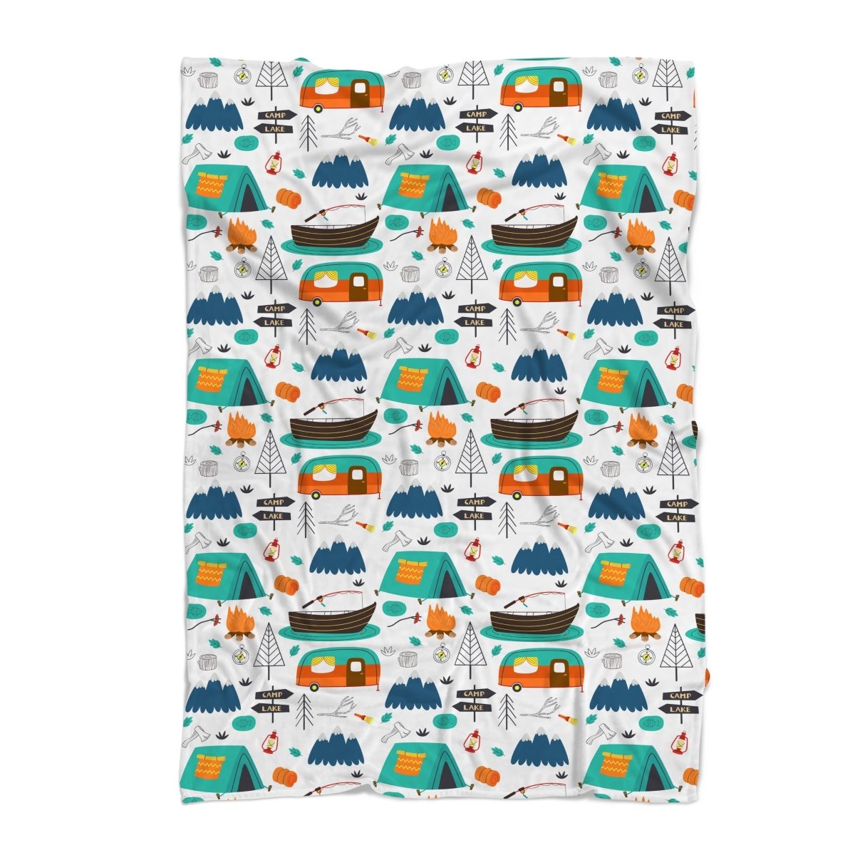 Happy Camper Minky Blanket - gender_boy, Happy Camper, Personalized_No