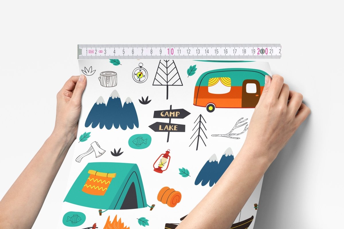 Happy Camper Peel & Stick Wallpaper - gender_boy, Happy Camper, Theme_Woodland