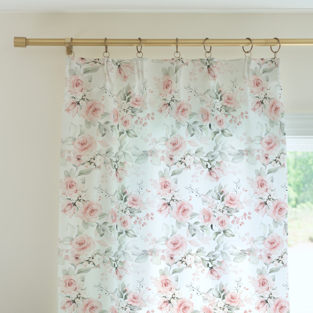 Highland Cow Floral Curtain Panel - gender_girl, Highland Cow Floral, Theme_Boho