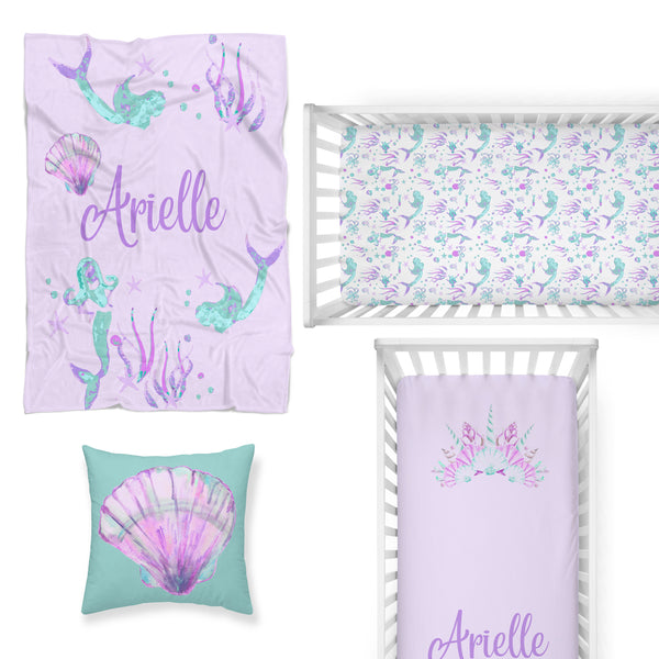 Jewel Mermaids Nursery Starter Crib Bedding Set