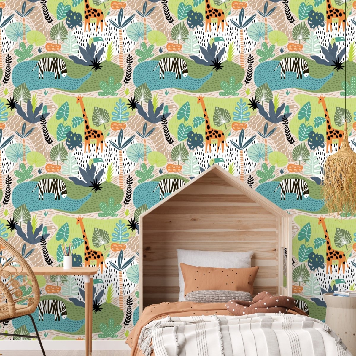 Jungle Play Peel & Stick Wallpaper - gender_boy, Theme_Jungle,