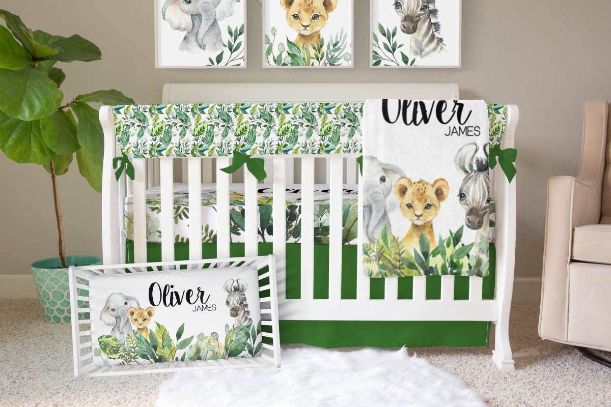 Leafy Jungle Personalized Minky Blanket - gender_boy, Leafy Jungle, Personalized_Yes