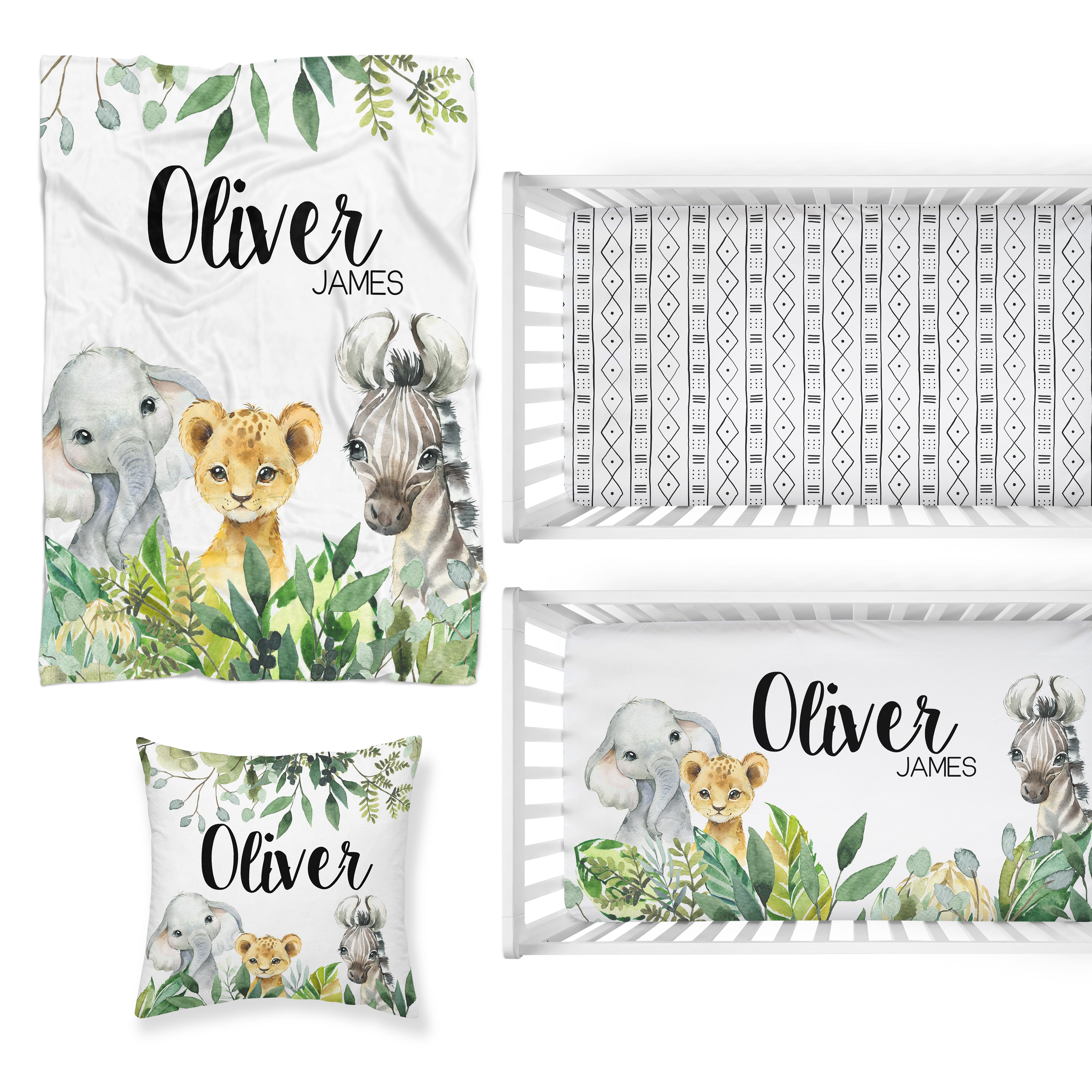 Leafy Jungle Nursery Starter Crib Bedding Set