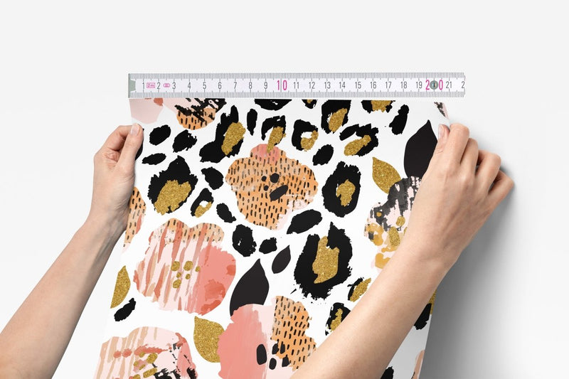 Leopard Love Floral Peel & Stick Wallpaper - gender_girl, Leopard Love, Theme_Floral