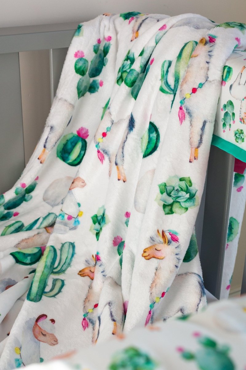 Llama Love Double Minky Blanket - gender_girl, Llama Love, Personalized_No