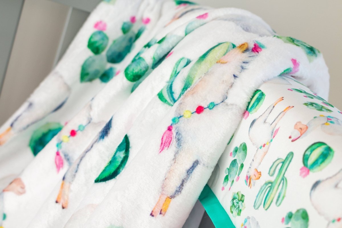 Llama Love Double Minky Blanket - gender_girl, Llama Love, Personalized_No