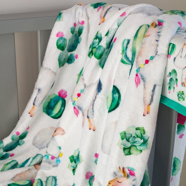 Llama Love Double Minky Blanket - gender_girl, Llama Love, Personalized_No