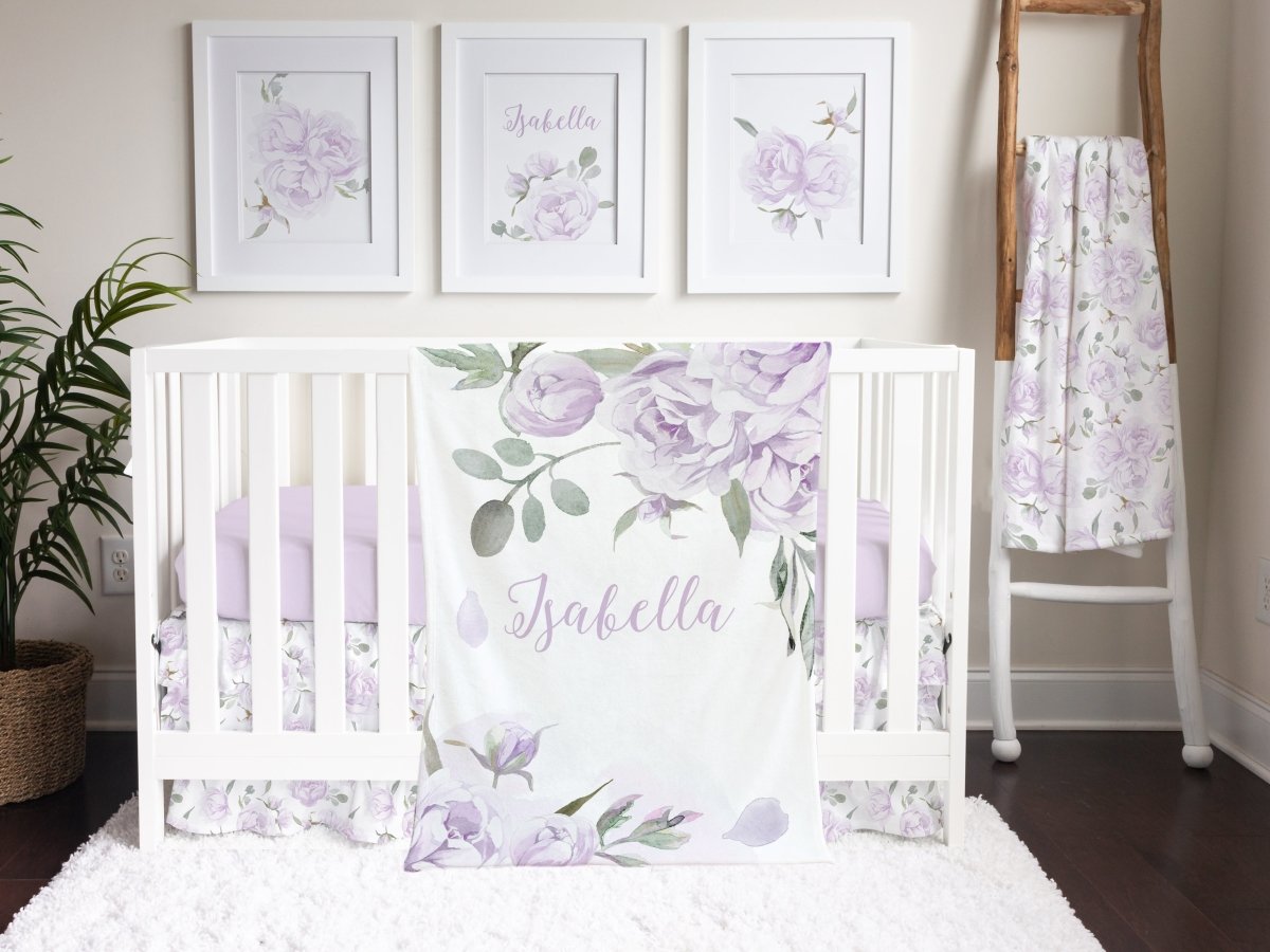 Lovely Lavender Personalized Minky Blanket - gender_girl, Lovely Lavender, Personalized_Yes