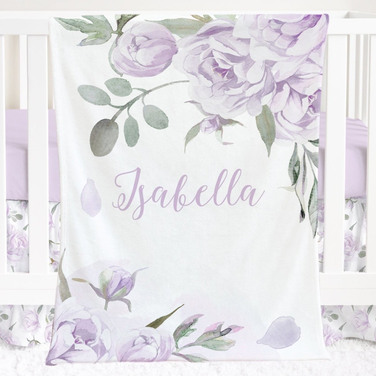 Lovely Lavender Personalized Minky Blanket - gender_girl, Lovely Lavender, Personalized_Yes