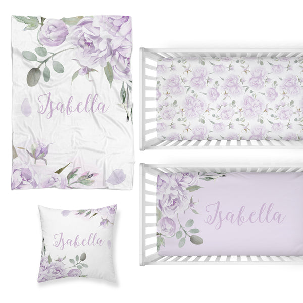 Lovely Lavender Nursery Starter Crib Bedding Set