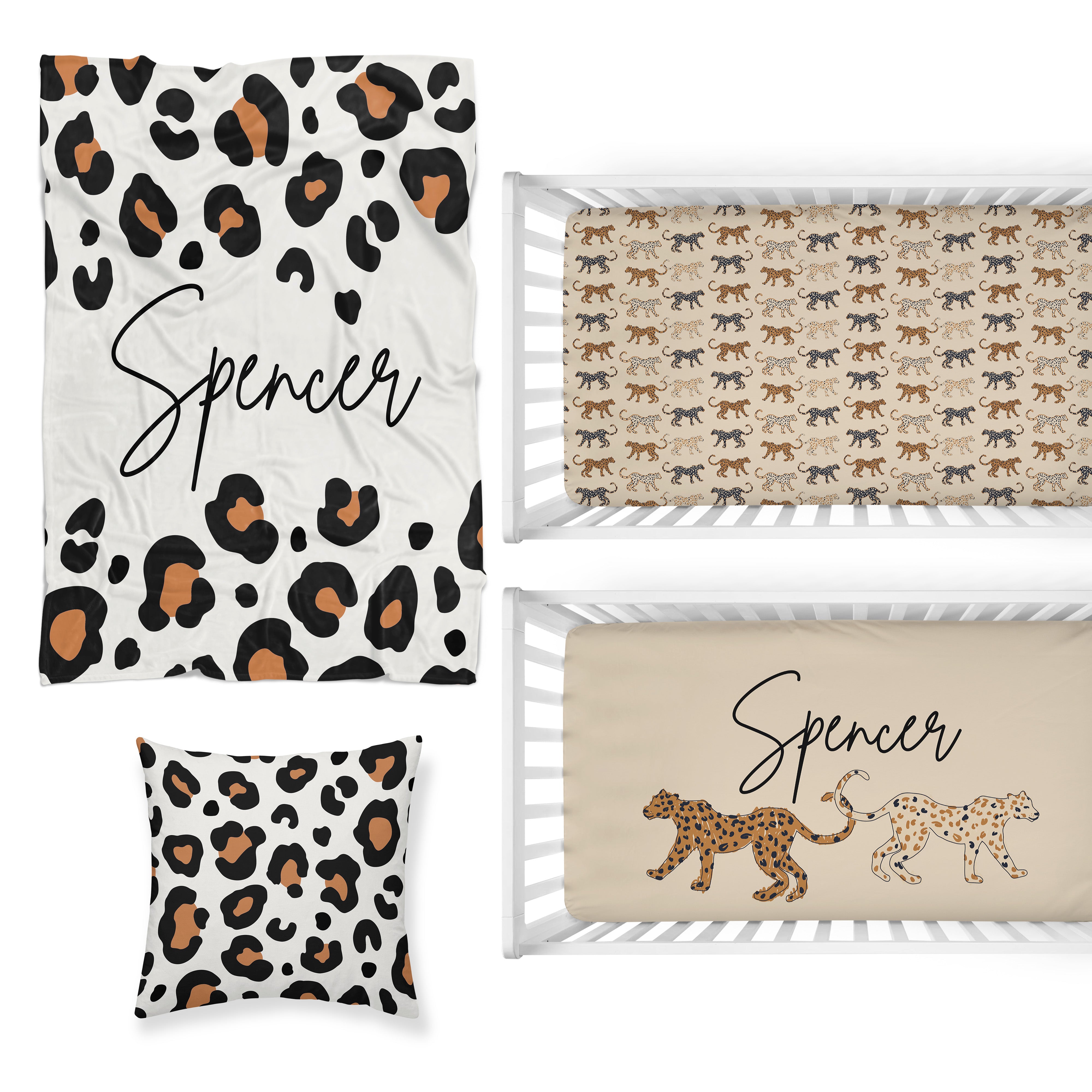 Luxe Leopard Nursery Starter Crib Bedding Set