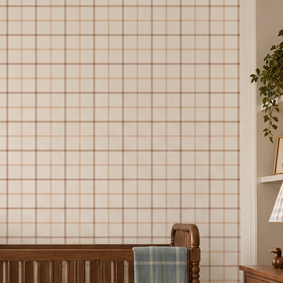 Peel & Stick Wallpaper | Chestnut Grid