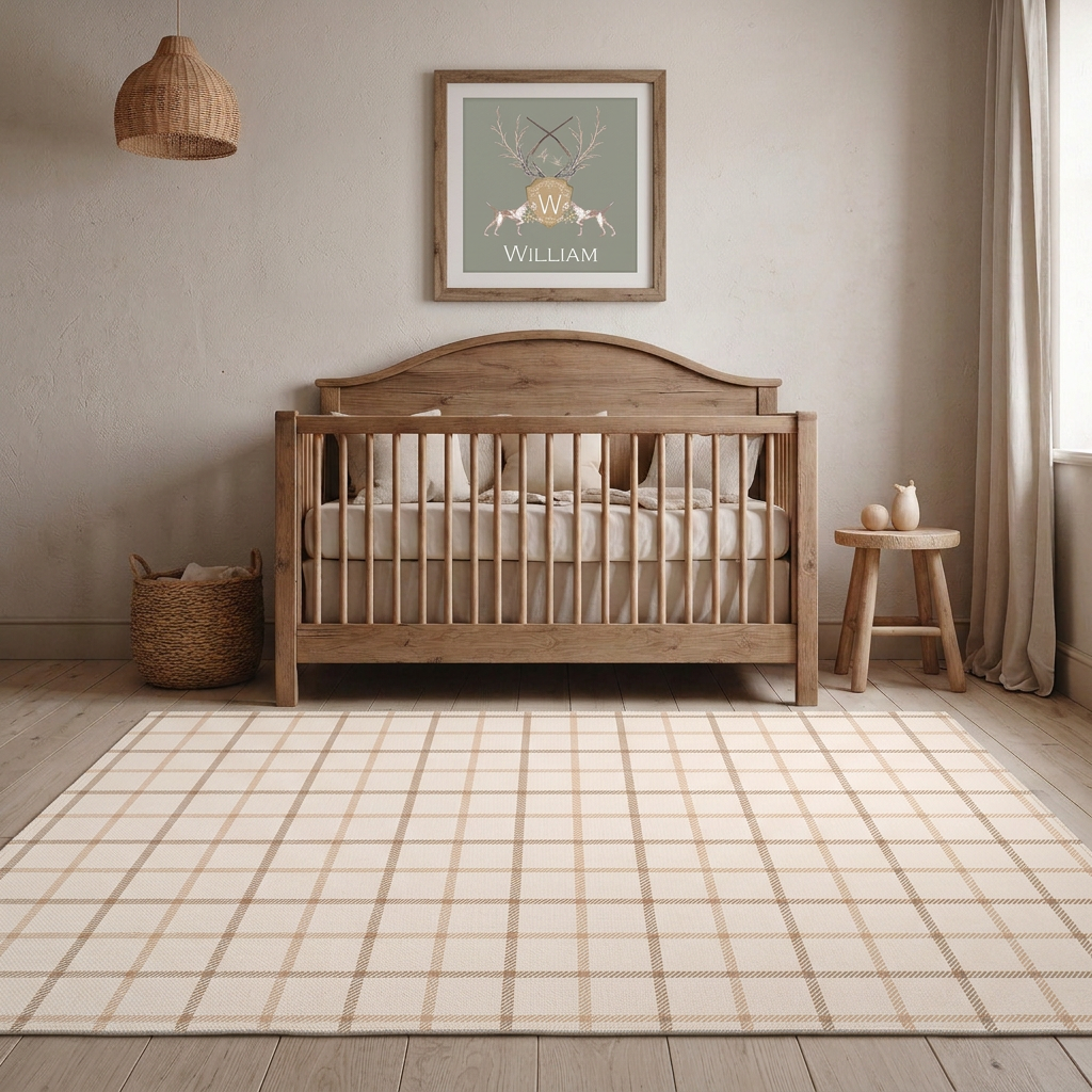 Kids Rug | Chestnut Grid