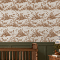 Peel & Stick Wallpaper | Hunting Toile Tobacco