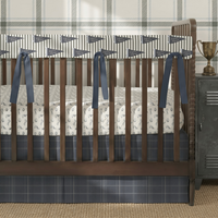 Crib Rail Cover | Boyhood Pennant Stripe Olive + Champions Club