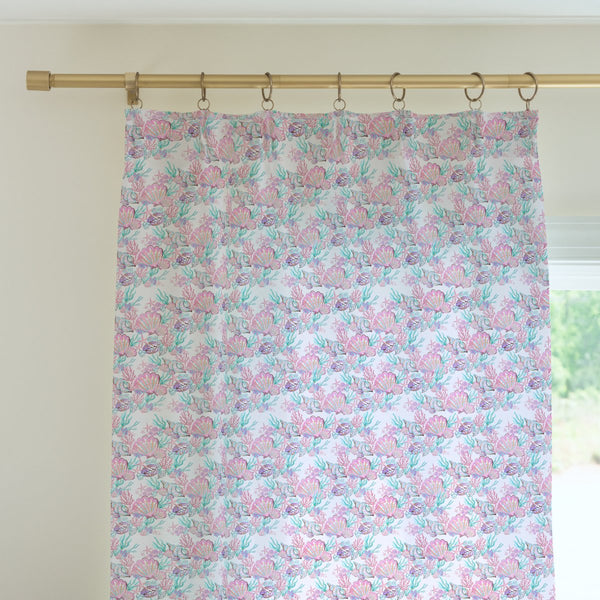 Mermaid Seashells Curtain Panel - gender_girl, Mermaid Seashells, Theme_Ocean