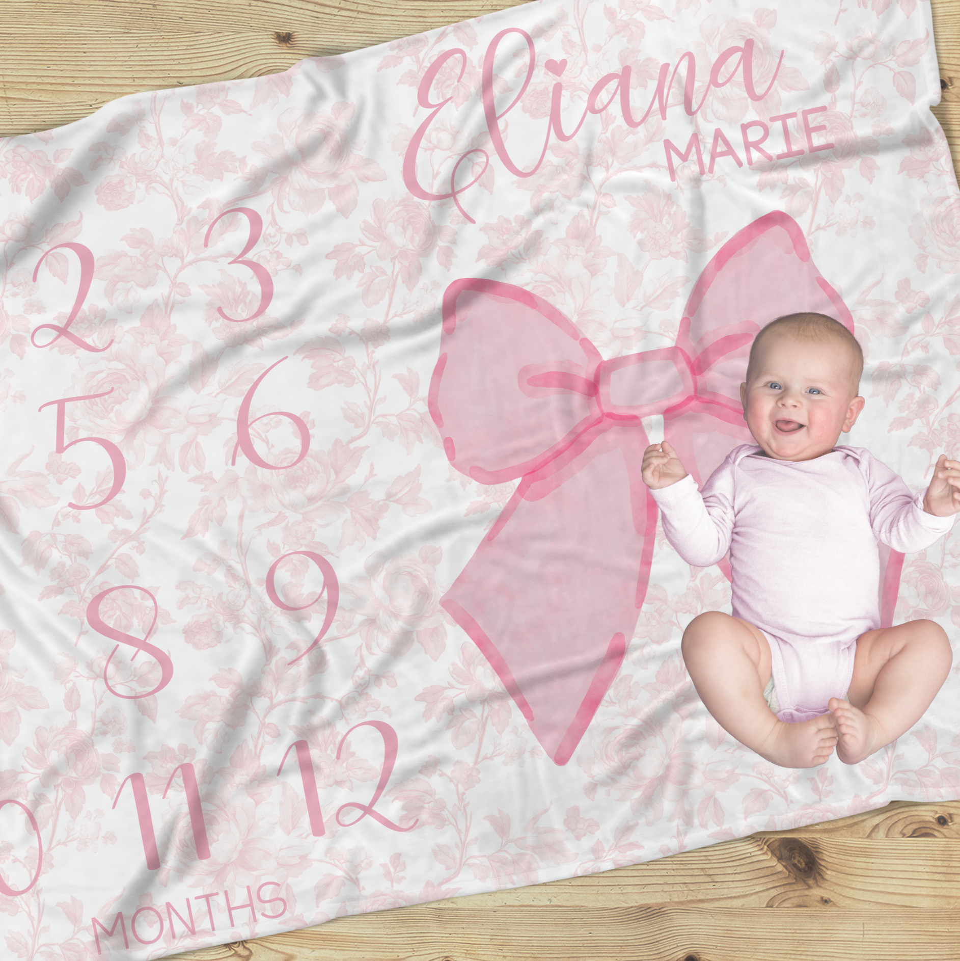 Fancy Bow Milestone Blanket