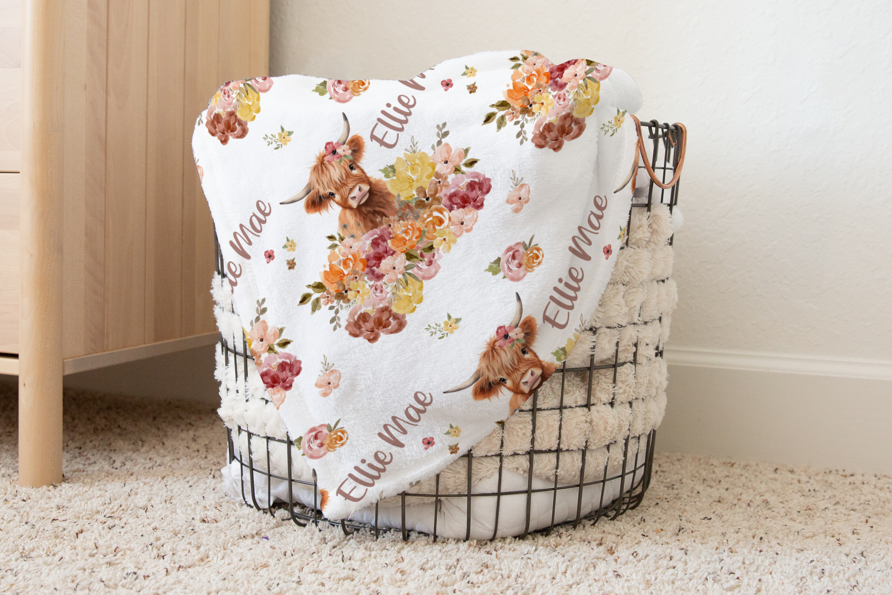 Highland Cow Wildflower: Create Your Own Crib Bedding Set
