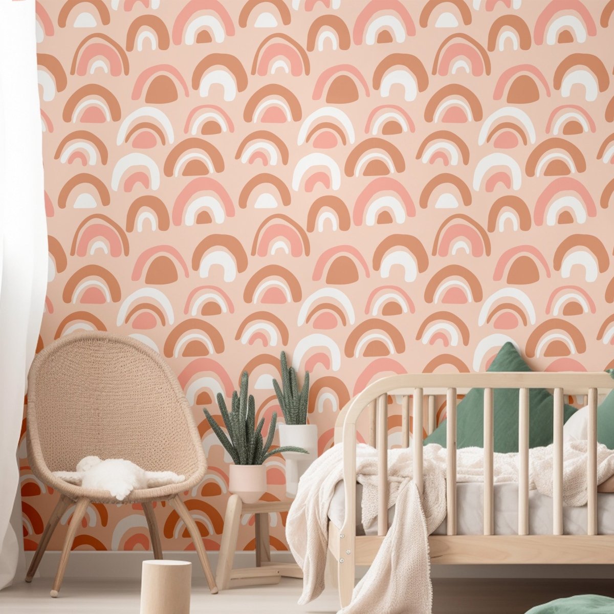 Mod Rainbows Peel & Stick Wallpaper - gender_girl, Theme_Boho, Theme_Rainbow