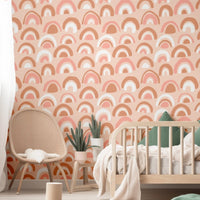 Mod Rainbows Peel & Stick Wallpaper - gender_girl, Theme_Boho, Theme_Rainbow