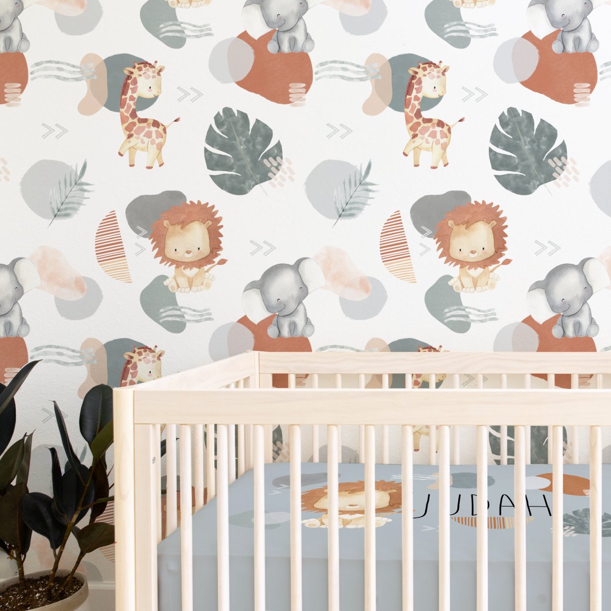 Modern Lion Light Peel & Stick Wallpaper - gender_boy, Modern Lion, Theme_Jungle