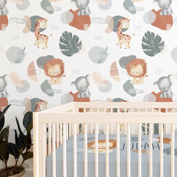 Modern Lion Light Peel & Stick Wallpaper - gender_boy, Modern Lion, Theme_Jungle