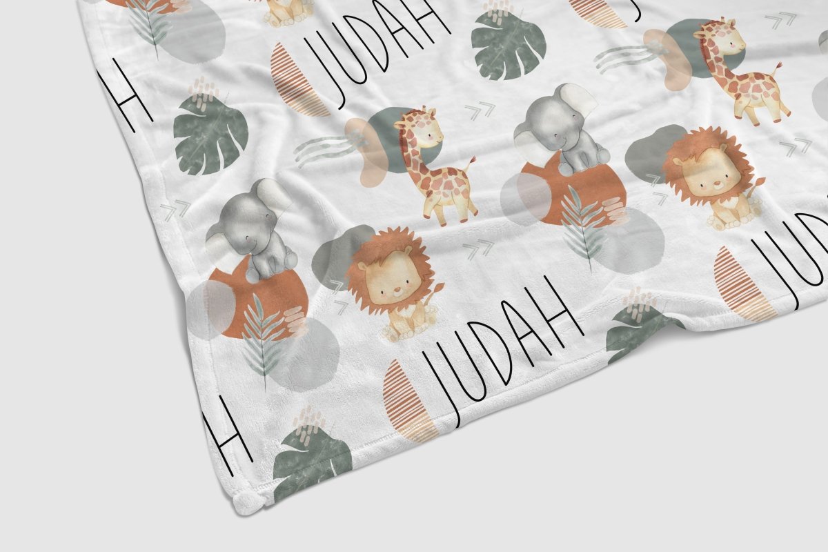 Modern Lion Personalized Baby Blanket - gender_boy, Modern Lion, Personalized_Yes