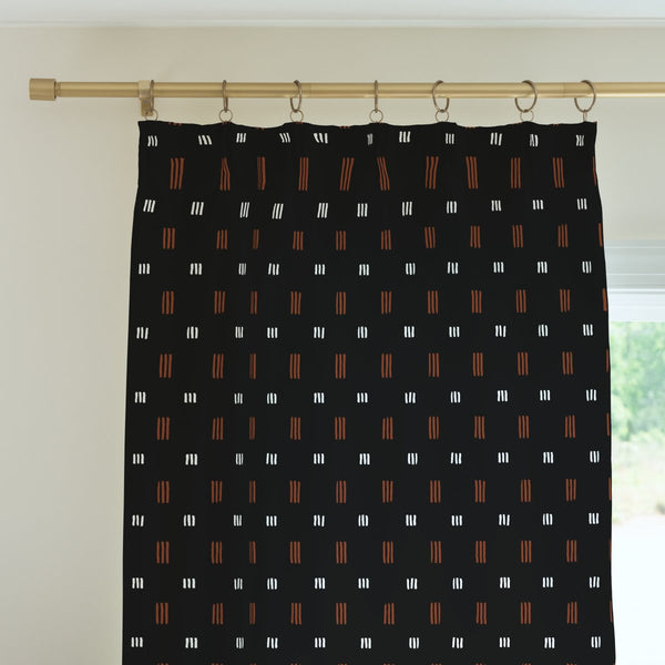 Modern Mudcloth Hashes Curtain Panel - gender_boy, Modern Mudcloth, Theme_Boho