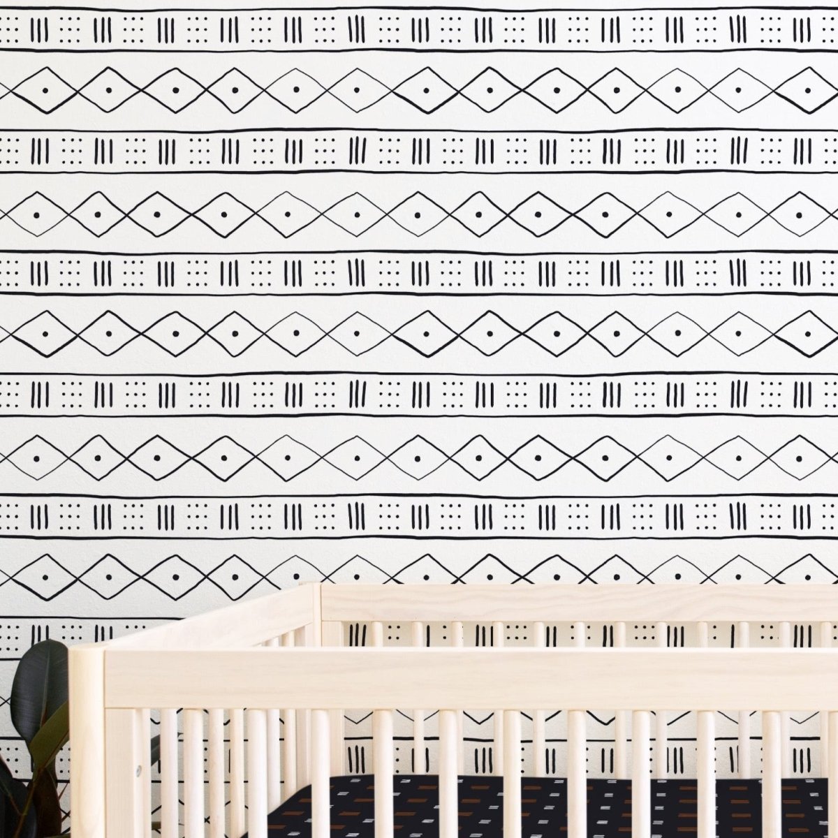 Modern Mudcloth Peel & Stick Wallpaper - gender_boy, Modern Mudcloth, Theme_Boho