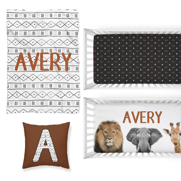 Modern Mudcloth Nursery Starter Crib Bedding Set